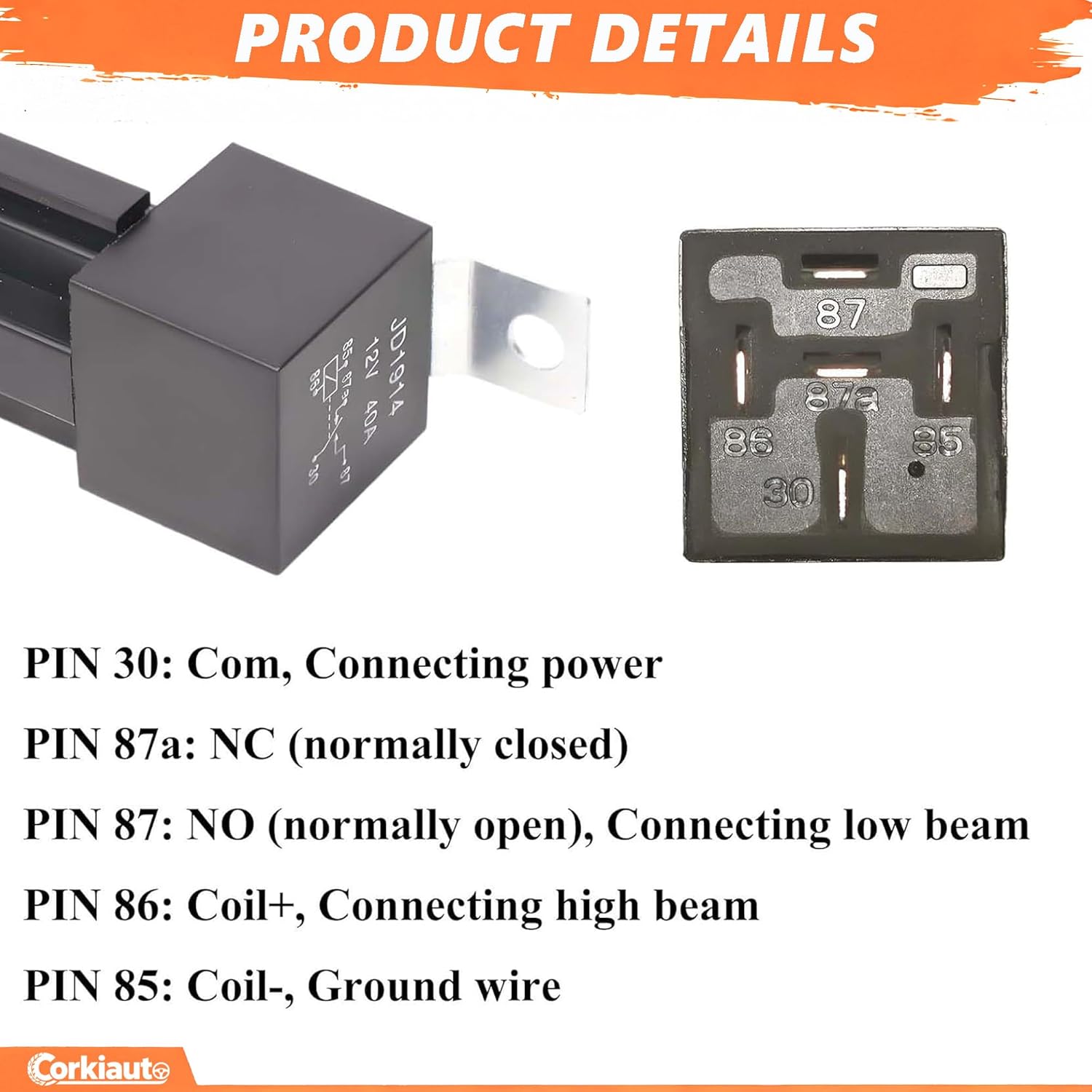 High & Low Beam Headlight Relay Kit for 1988-1998 GM Full-Size Trucks & SUVs Tahoe Suburbans,Keep Low Beams On with High Beams for Brighter Night Driving, 2-Pack