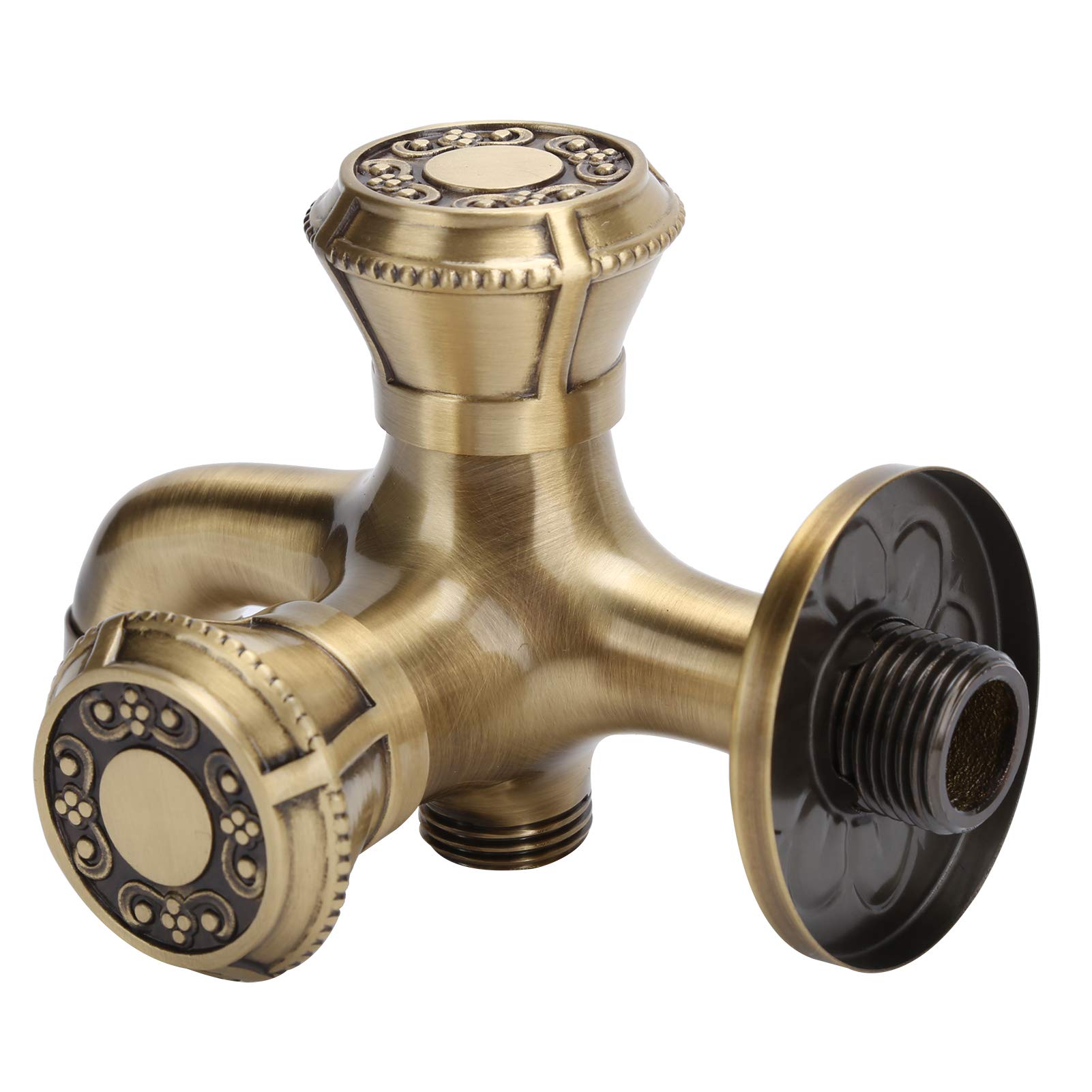 BORDSTRACT G1/2 Doppio Rubinetto, Antico a Parete Lavatrice Rubinetto Acqua Fredda Ottone per Giardino Esterno