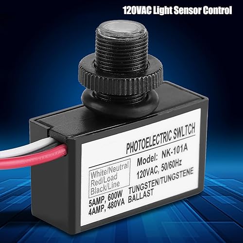 Miniatura 3 de Interruptor fotoeléctrico, 120VAC Sensor de luz Control automático encendido apagado interruptor fotoeléctrico para accesorios de iluminación