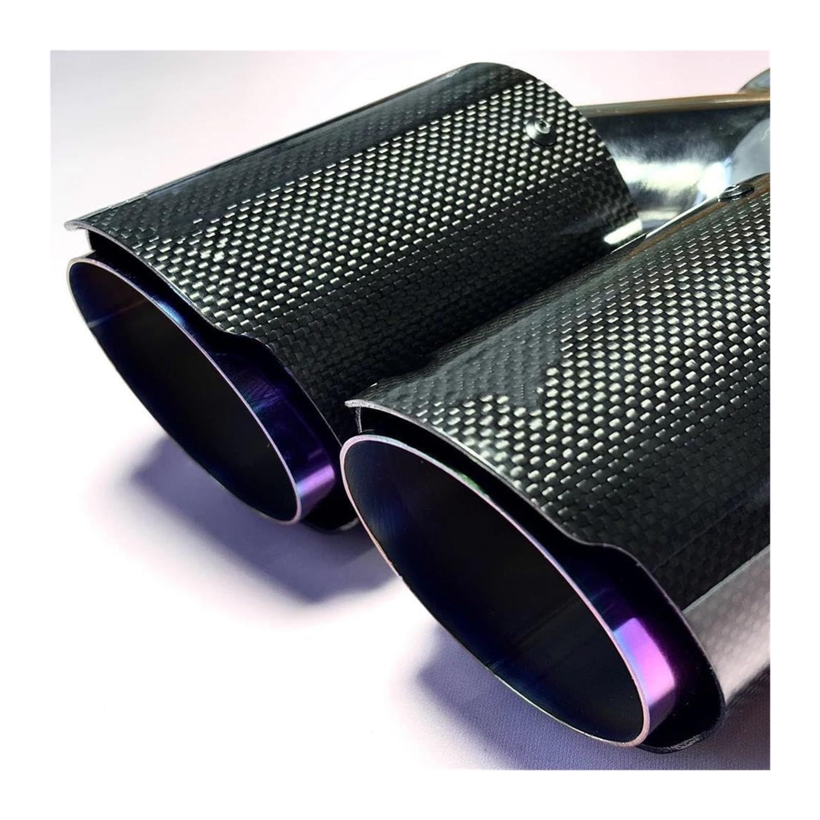 Tubo Di Scarico Auto Terminale Scarico Per Tutte Auto In Fibra Carbonio Viola In Acciaio Inox 1 Pezzo