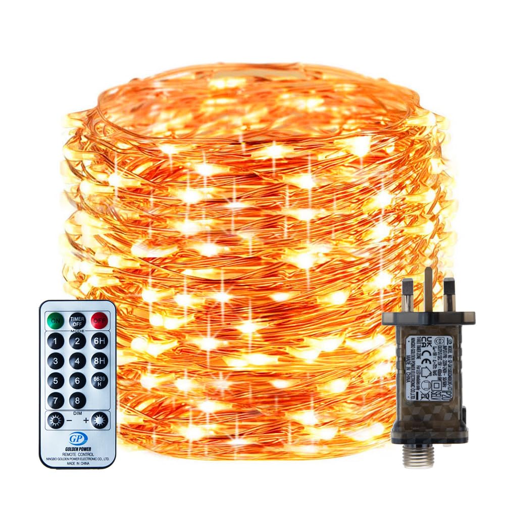 RcStarry Fairy Lights Plug in, 30M 300LED Copper Wire Fairy Lights Warm White