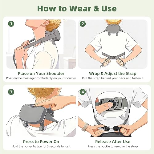 Miniatura 6 de Masajeador de cuello Masajeador portátil Shiatsu de cuello y espalda, masaje eléctrico de hombros biónico para aliviar el dolor, masaje de