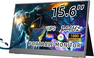 AUASOIU 15.6'' 144Hz Portable Gaming Monitor, 100% sRGB 1080P FHD Portable Monitor for Laptop, Eye Care, Ultra Slim, Computer Monitor, External Second Screen for Laptop, PC, PS5, Xbox, Switch