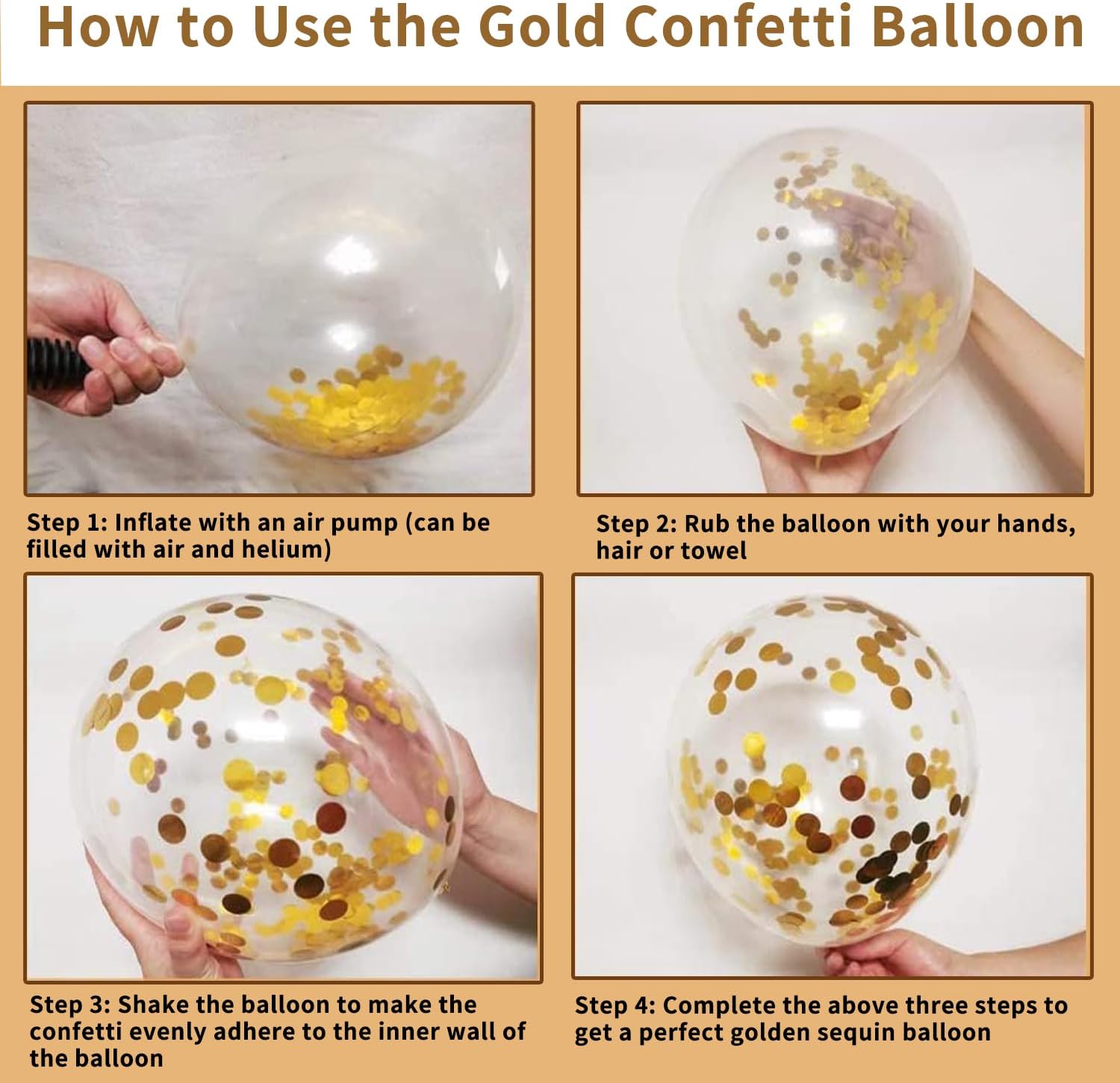 Gold White Sand Confetti Balloons, 50pcs 12 inch Beige Gold Nude Neutral Balloons for Birthday Wedding Bride Shower Party Decoration