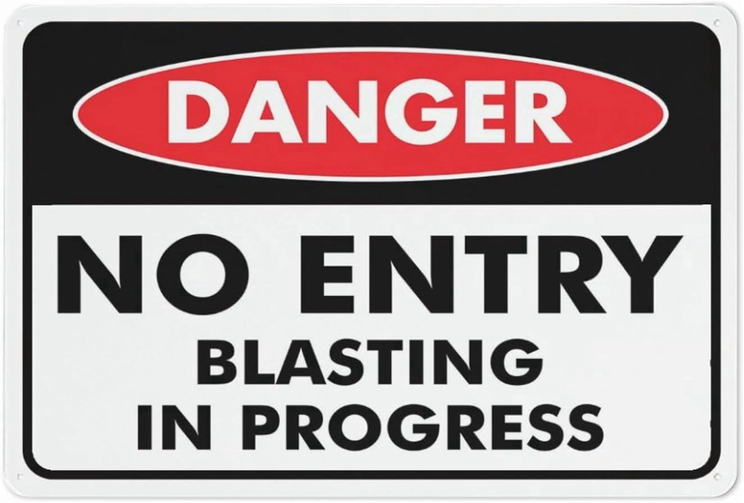 (2-Pack) Metal Tin Sign Danger No Entry Blasting In Progress Sign 8"X12" Rust Free Signs Outdoor, Sign For Home, Business, Yard