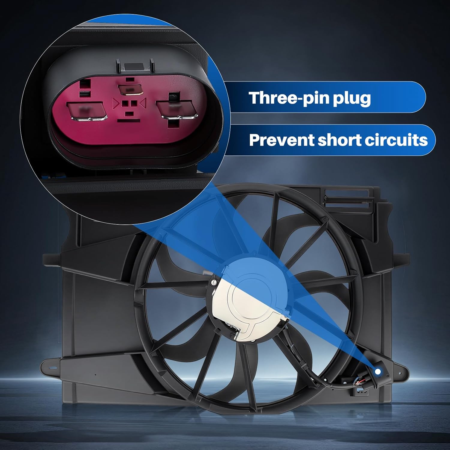 AUTOKAY Radiator Cooling Fan, Engine Radiator Condenser Cooler Replacement for Chevrolet Cruze 2017-2019 39013323