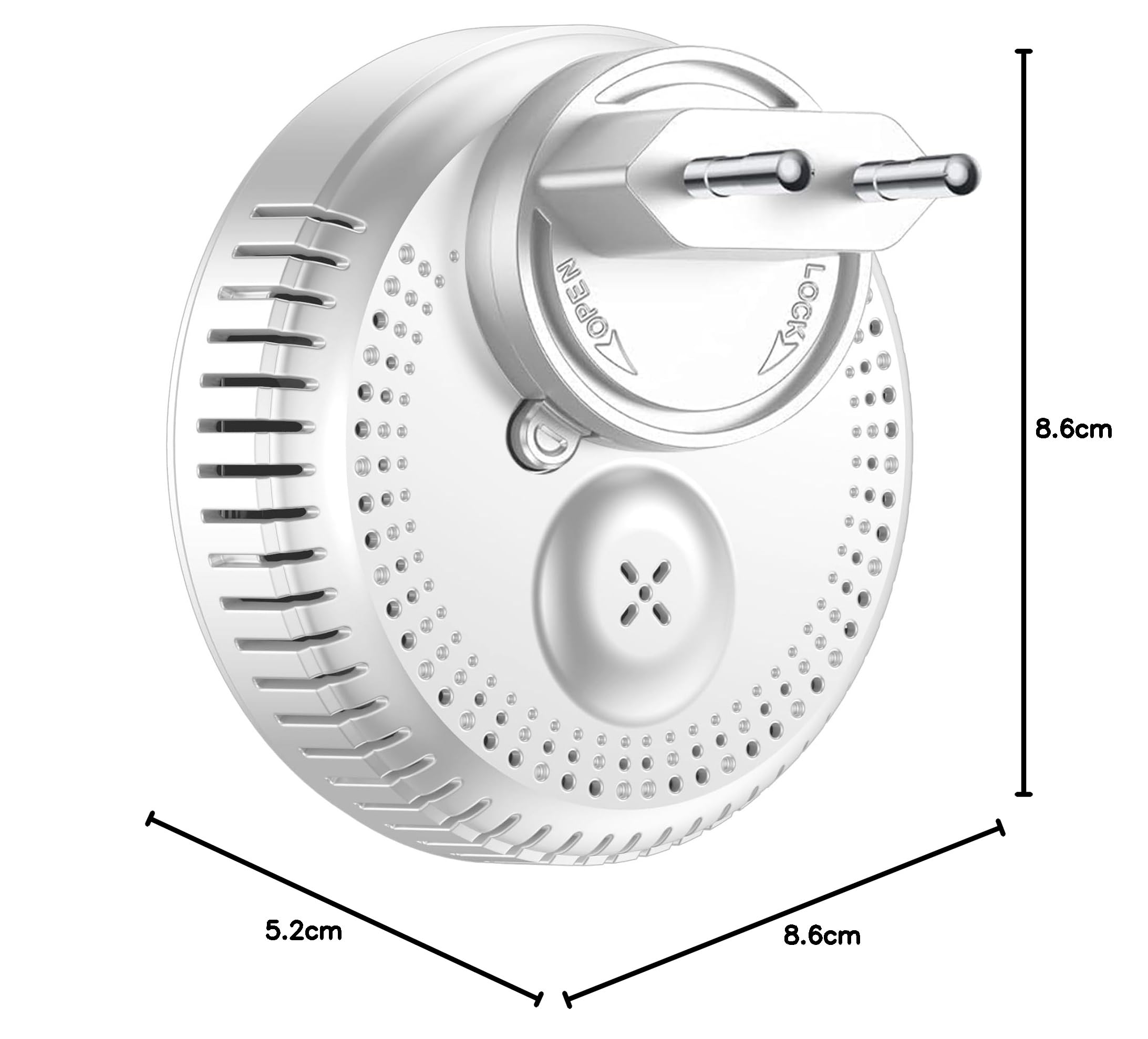 5IN1 Rivelatore di fumo e monossido di carbonio a spina e combinata di gas naturale combustibile, Batteria di backup, Sensore di temperatura e umidità per casa hotel RV HD13-CGS (Bianco)