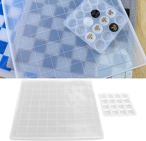 Miniatura 4 de Juego de 2 piezas de ajedrez, resina de ajedrez internacional de silicona para ajedrez, fundición de resina transparente, pegamento de gota de