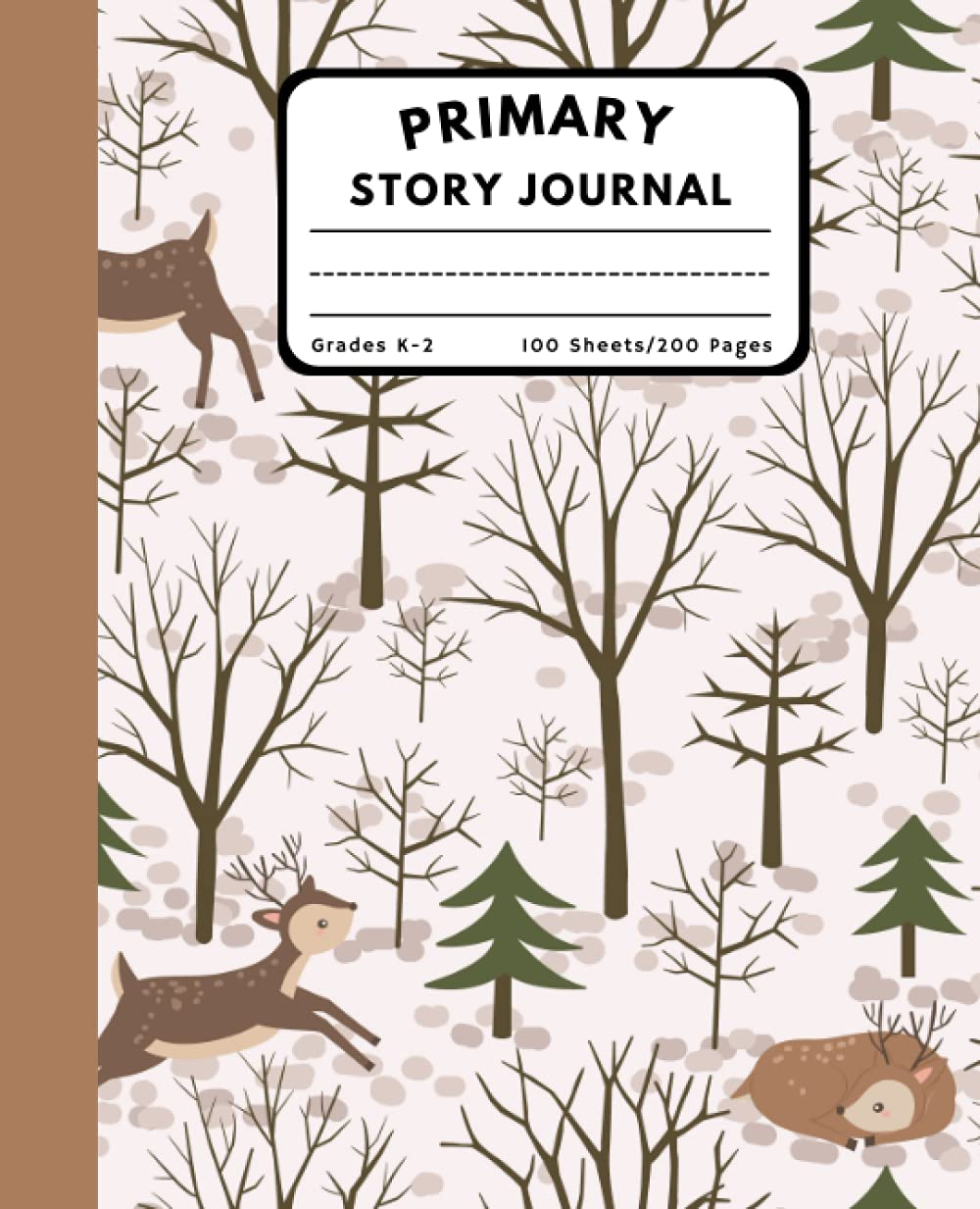 Happy Deers Primary Story Journal Grades K-2: Deers Primary Story Journal, Dotted Midline and Picture Space - Grades K-2, Learn to Draw and Write ... Back To School Gift For Kids - 7.5x9.25