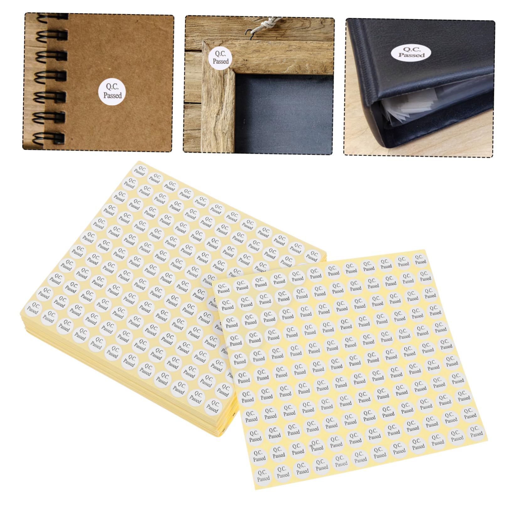 150fogli Etichette Adesive Rotonde Bianche Etichette Qc Passed Autoadesive Piccole Per Lisce Per Scatole Bottiglie e Metallo