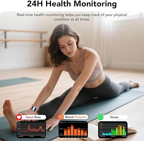 Miniatura 5 de CASCHO Relojes inteligentes para mujer, reloj inteligente HD de 1.85 pulgadas con más de 120 modos deportivosmonitor de sueño, rastreador de