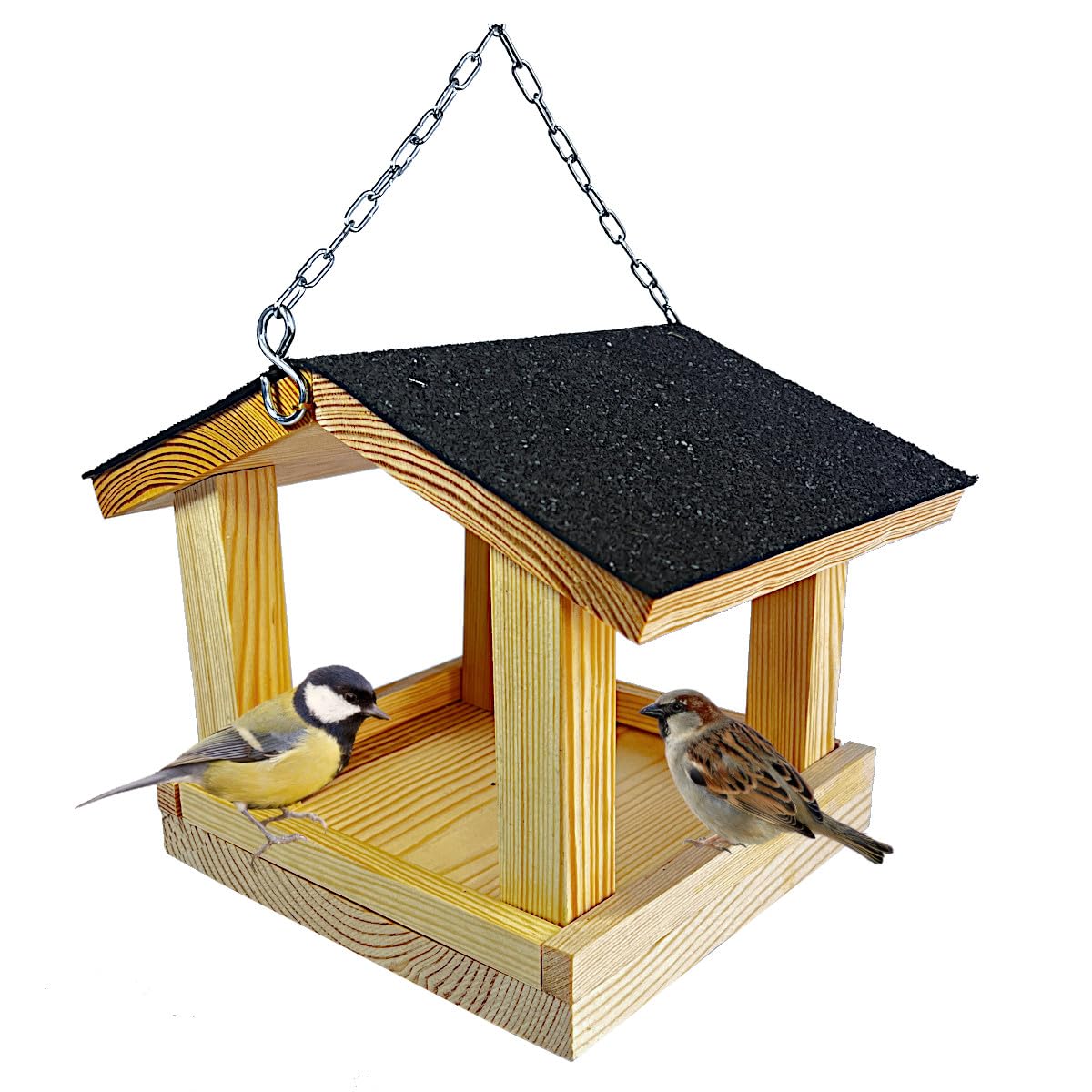 Comederos para pájaros búho madera