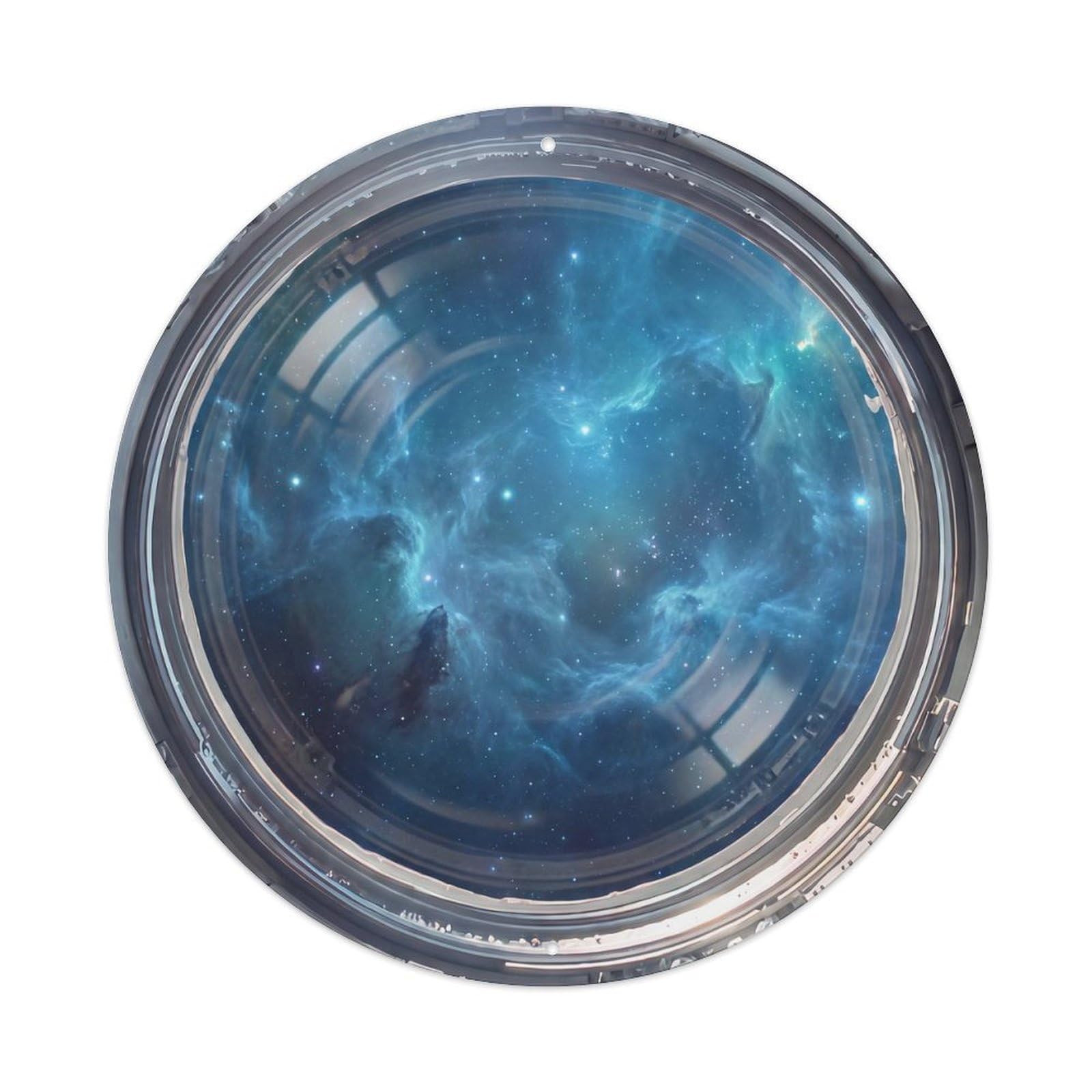 Blue Reflection Nebula from Space Station Metal Tin Sign