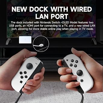 Nintendo Switch (OLED model) with White Joy-Con and Extra 32GB Micro SD Card - Global Version