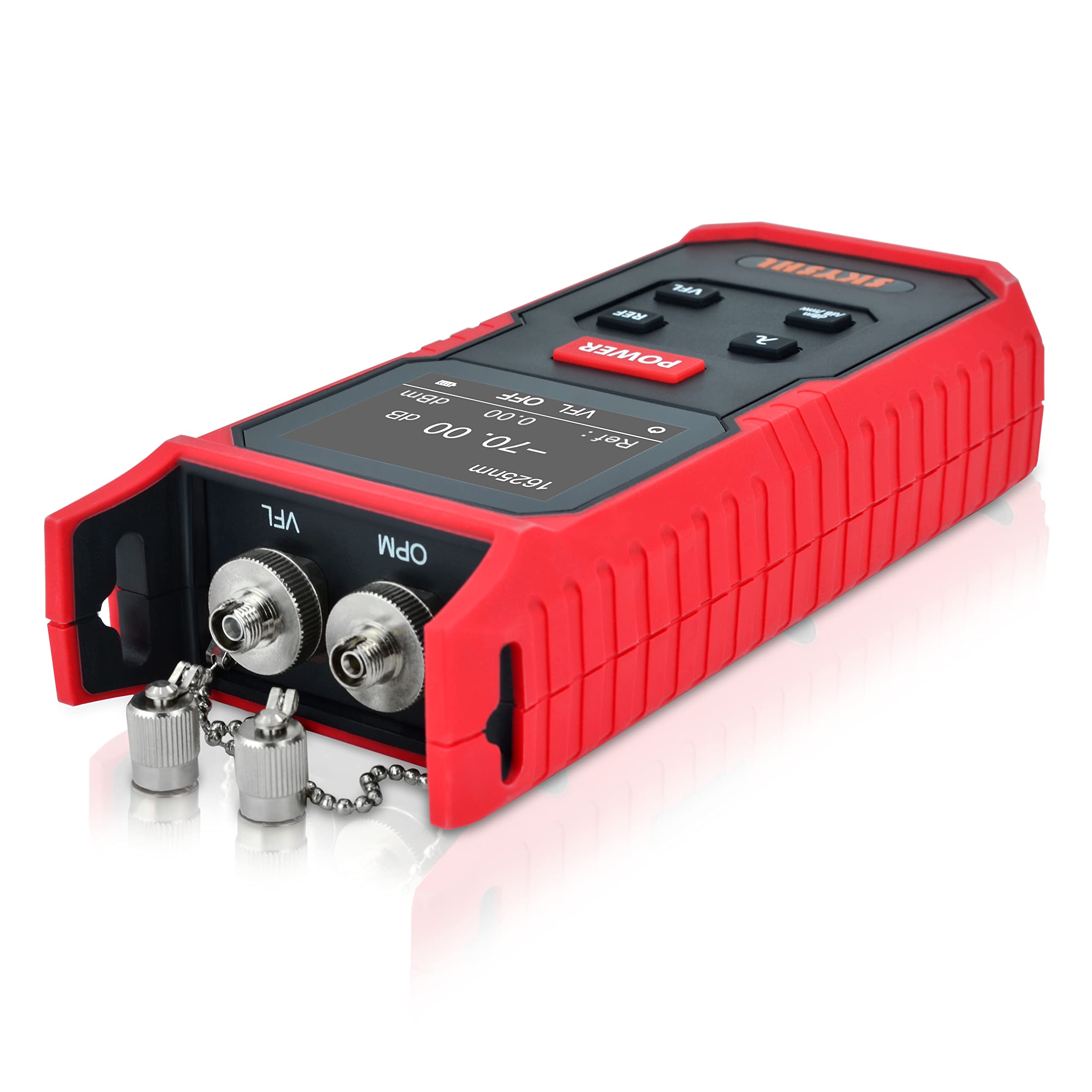 800nm~1700nm Wattmètre Optique (VFL Intégré) -70~+8dBm FTTH Puissance Metre Optique Optical Fiber Power Meter avec 2,5mm Universel Connecteur,SC,FC,LC UPC Adaptateur(SS101PVA)