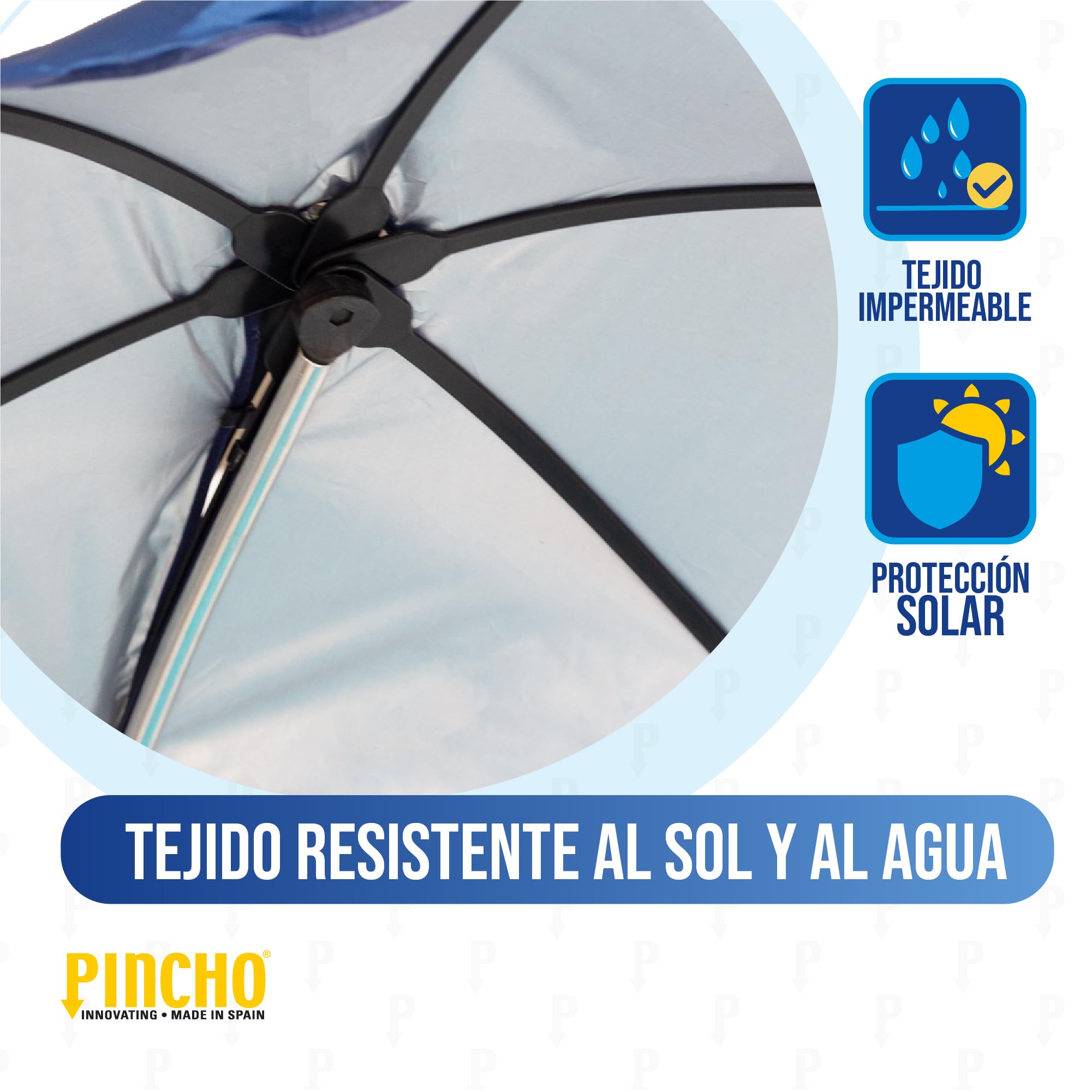 Sombrilla Silla Playa Forma Abanico, Proteccion Uv 50, Ajustable, Materiales De Calidad, Tubo De Aluminio, Varillas Resistentes Al Viento, Sombra Portatil, Facil De Transportar