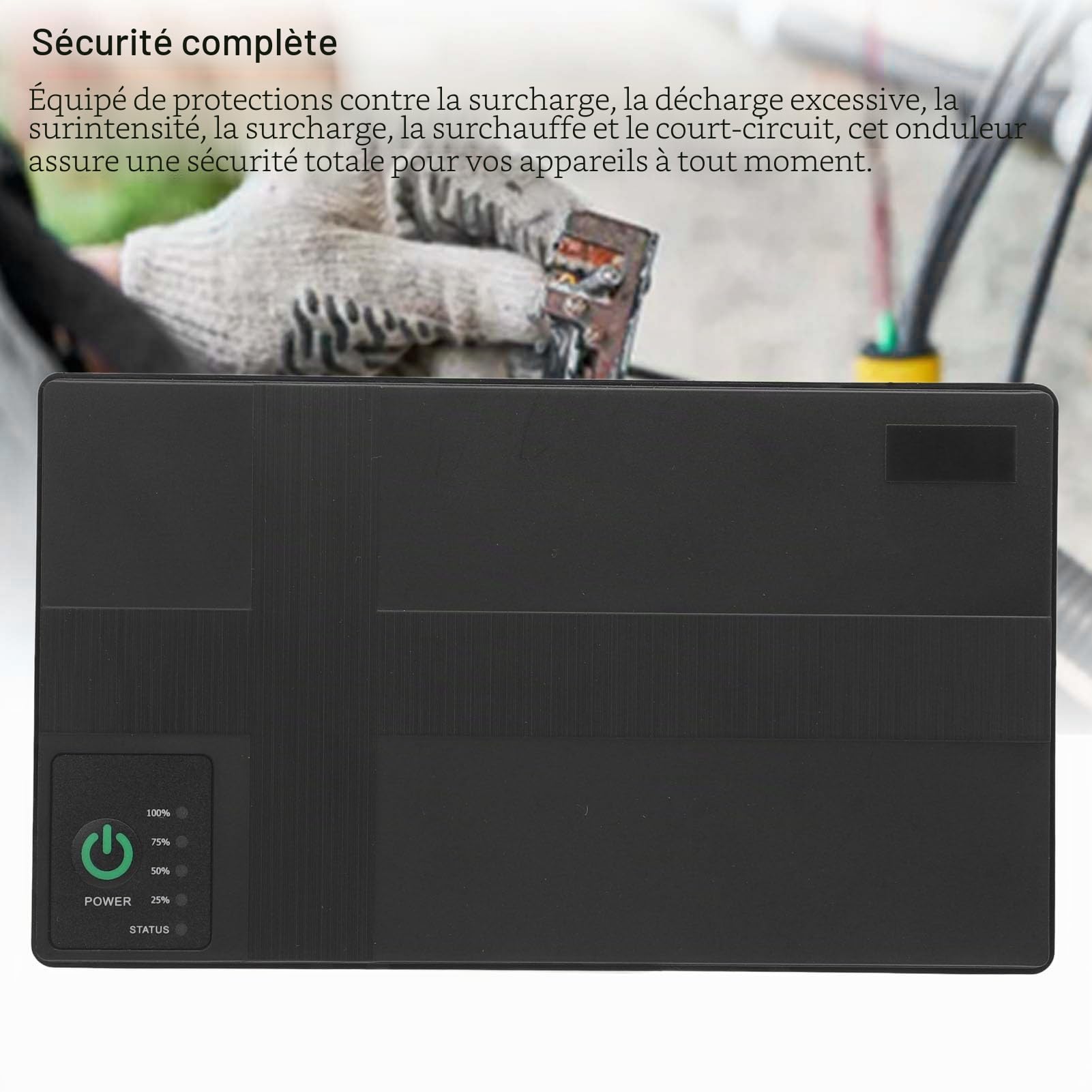 Batterie UPS 20000mAh Alimentation sans Interruption Ports Sortie pour système sécurité caméra routeur Maison Bureau Surveillance