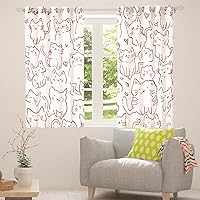 Vista 10 de Erosebridal Cortinas opacas de moda de los años 90, 30 % a 50 % para dormitorio, cortina de ventana con cinta de radio retro, tratamientos de Negro