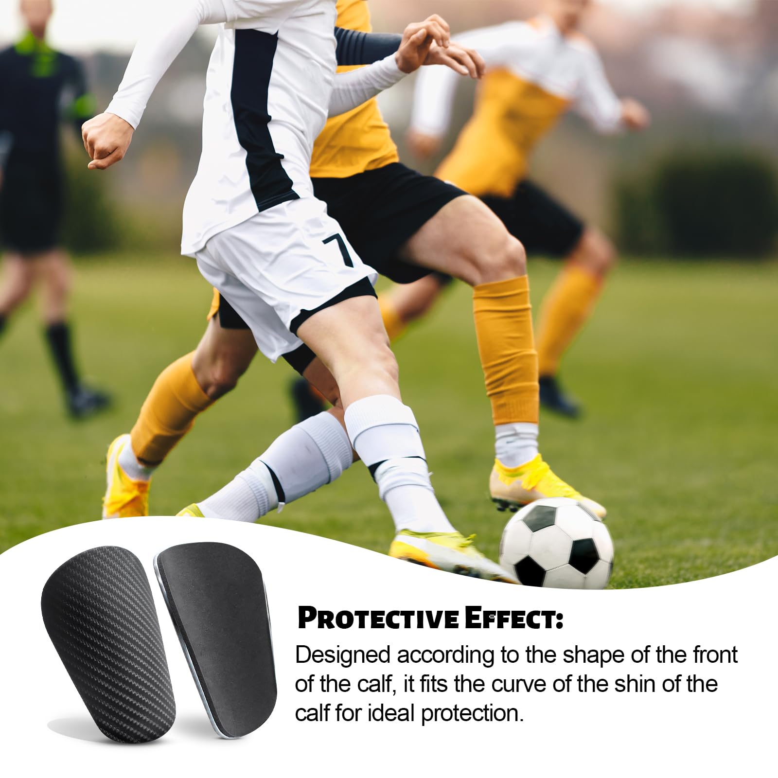 ELUBLU Mini Schienbeinschoner 2 Paar + Stutzen - 8x5cm Fußball Schutz Für Kinder & Erwachsene
