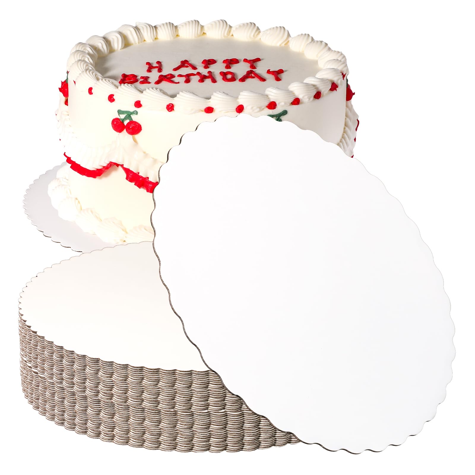 Planche à gâteau ronde blanche 35,6 cm Fit Meal Prep lot de 20 supports