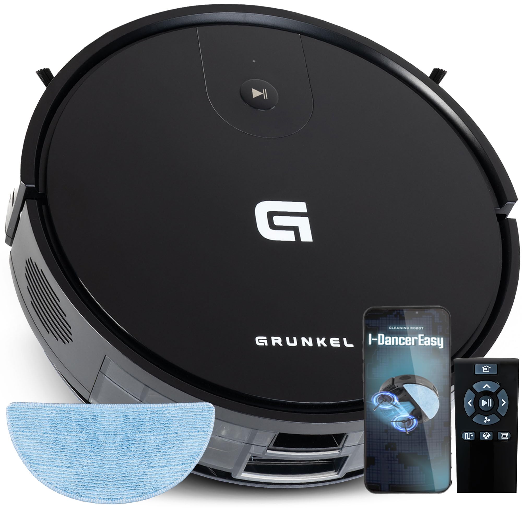 Grunkel Robot Vacuum Cleaner and Floor Mop I-DANCEREASY with Brushless Technology Suction Power of 21Kpa and 30Kpa and 35W Motor with autonomy 120min.