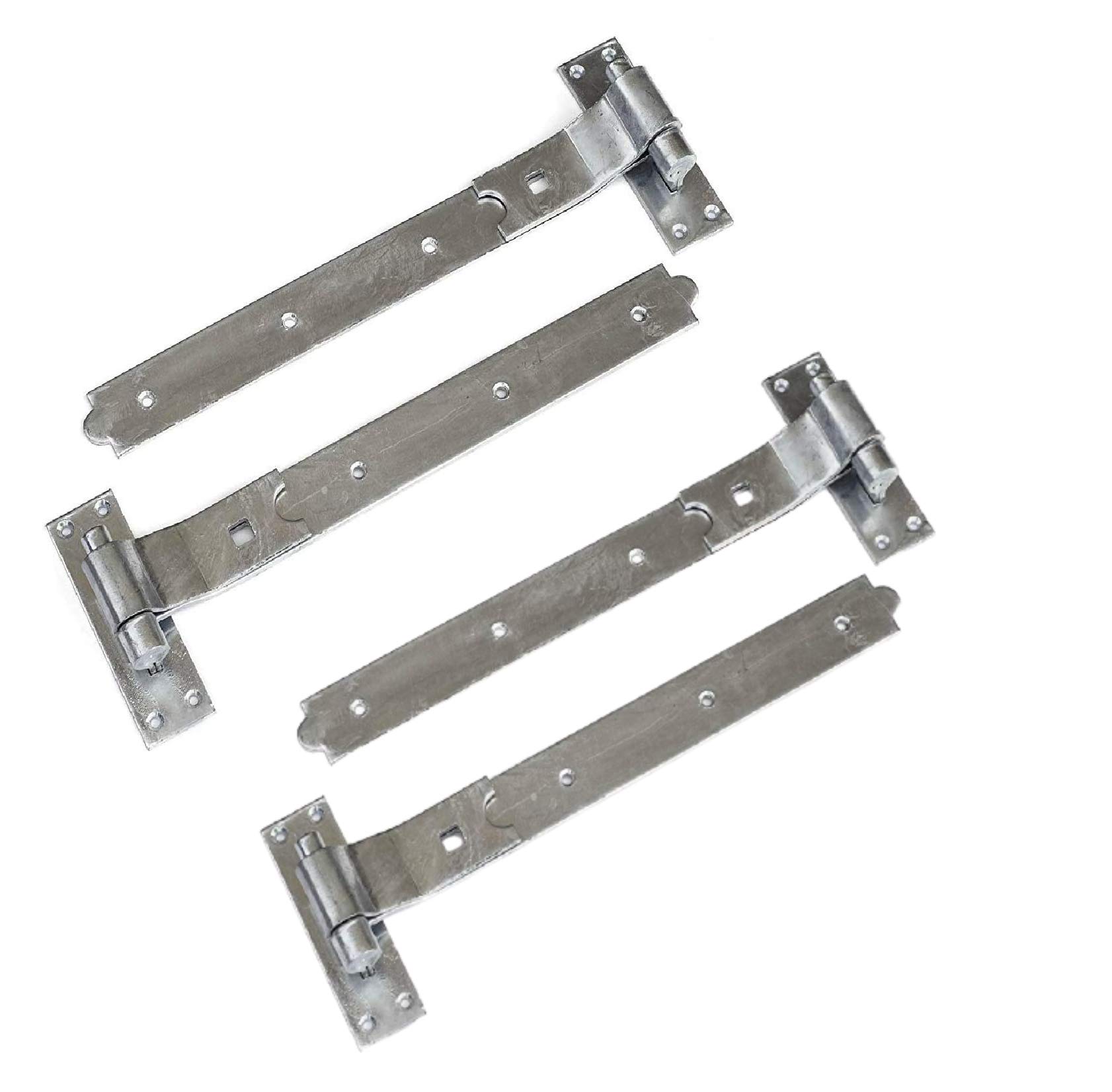 Gate Hinges Cranked 400mm 16" 4 Galvenised Heavy Duty Hook and Band Hinges