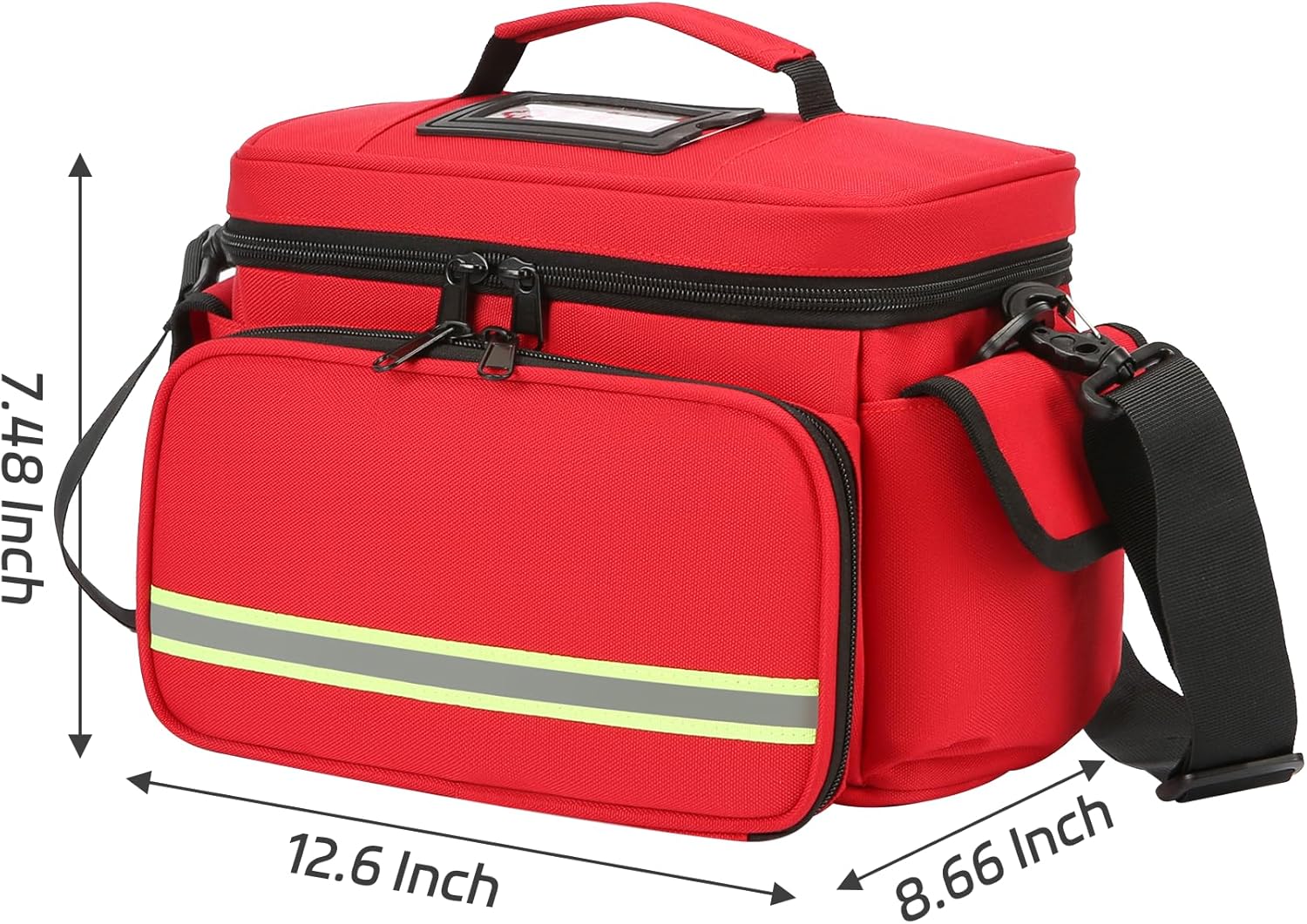 Red Medical Bag Empty First Aid Bag Home Health Nurse Bag, First Aid Storage, Medical Supplies Responder for Nursing Student,Therapist,Doctors - Image 5