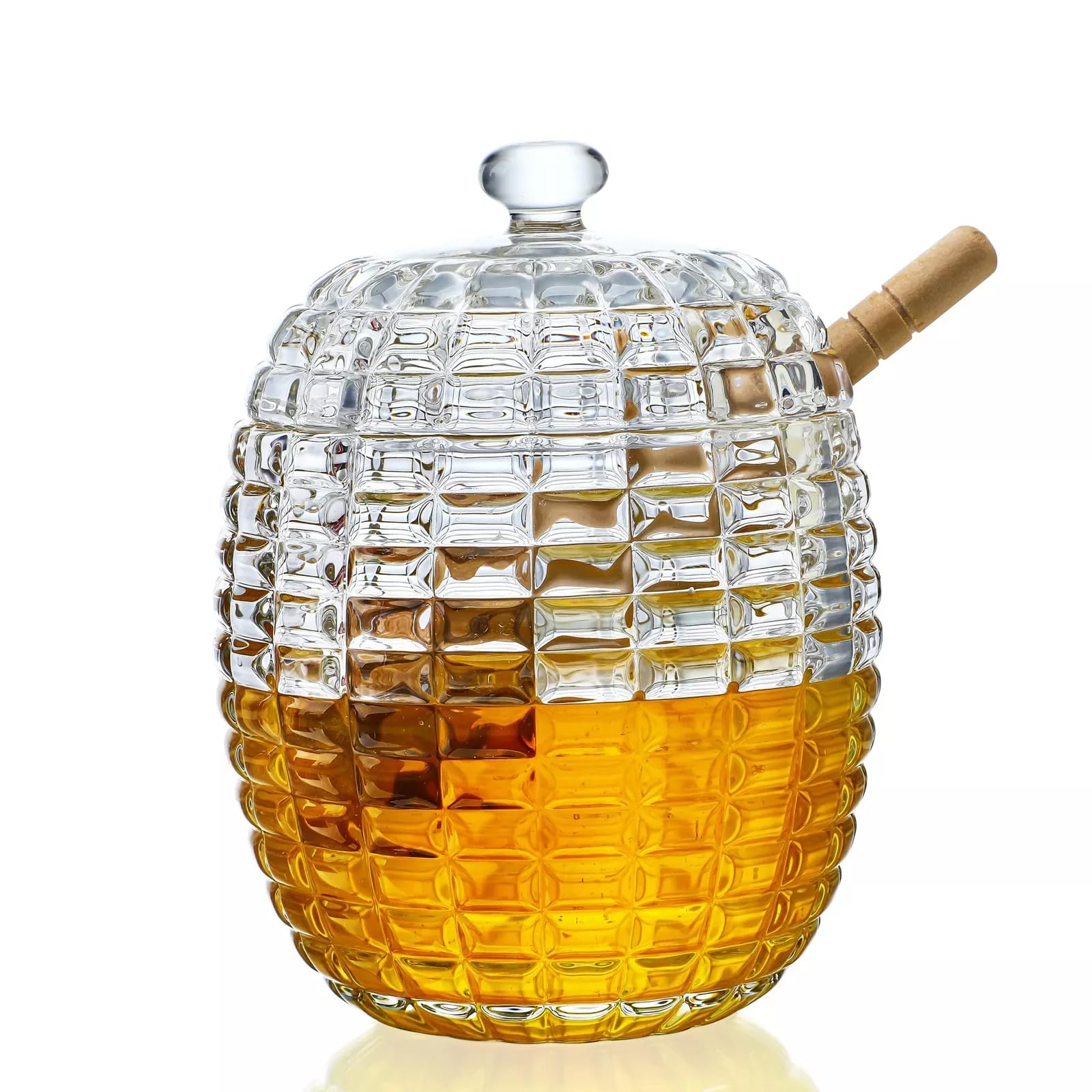 Generisch Tarro de miel con cuchara y tapa, 900 ml, recipiente para miel