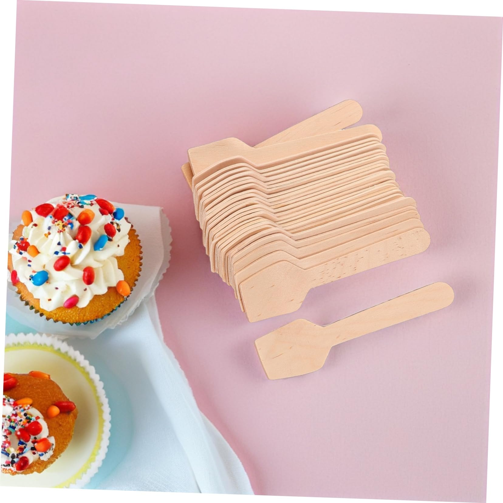 300pezzi Cucchiai Di Legno Usa e Getta Pz Mini Cucchiai Per Degustazione Di Gelati Yogurt Dessert Caffè Feste Catering