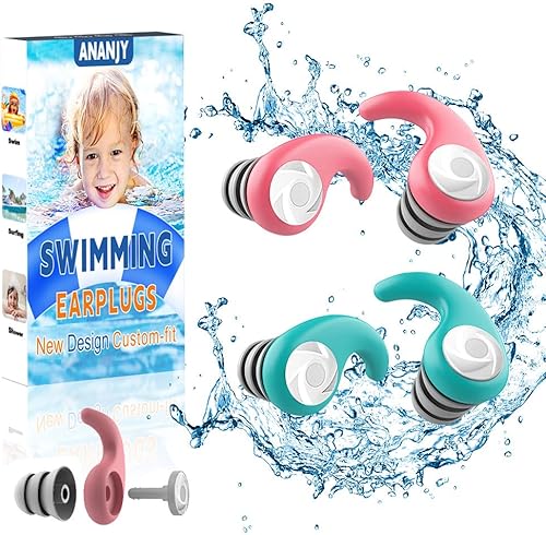 Miniatura 14 de Tapones de natación impermeables para niños - 3 pares de tapones de silicón suaves reutilizables, protección para los oídos de los niños (4-12 años)