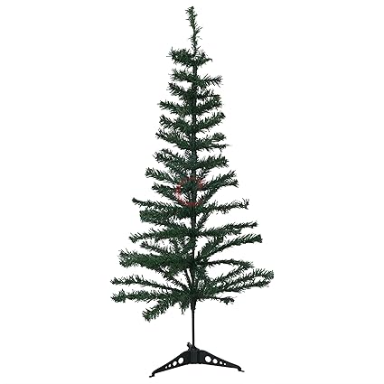 eCraftIndia 4 Feet Green Artificial Christmas Tree Xmas Pine Tree with Metal Stand - Xmas Tree for Indoor, Outdoor, Home, Living Room, Office, Church Decor - Merry Christmas Decoration Item