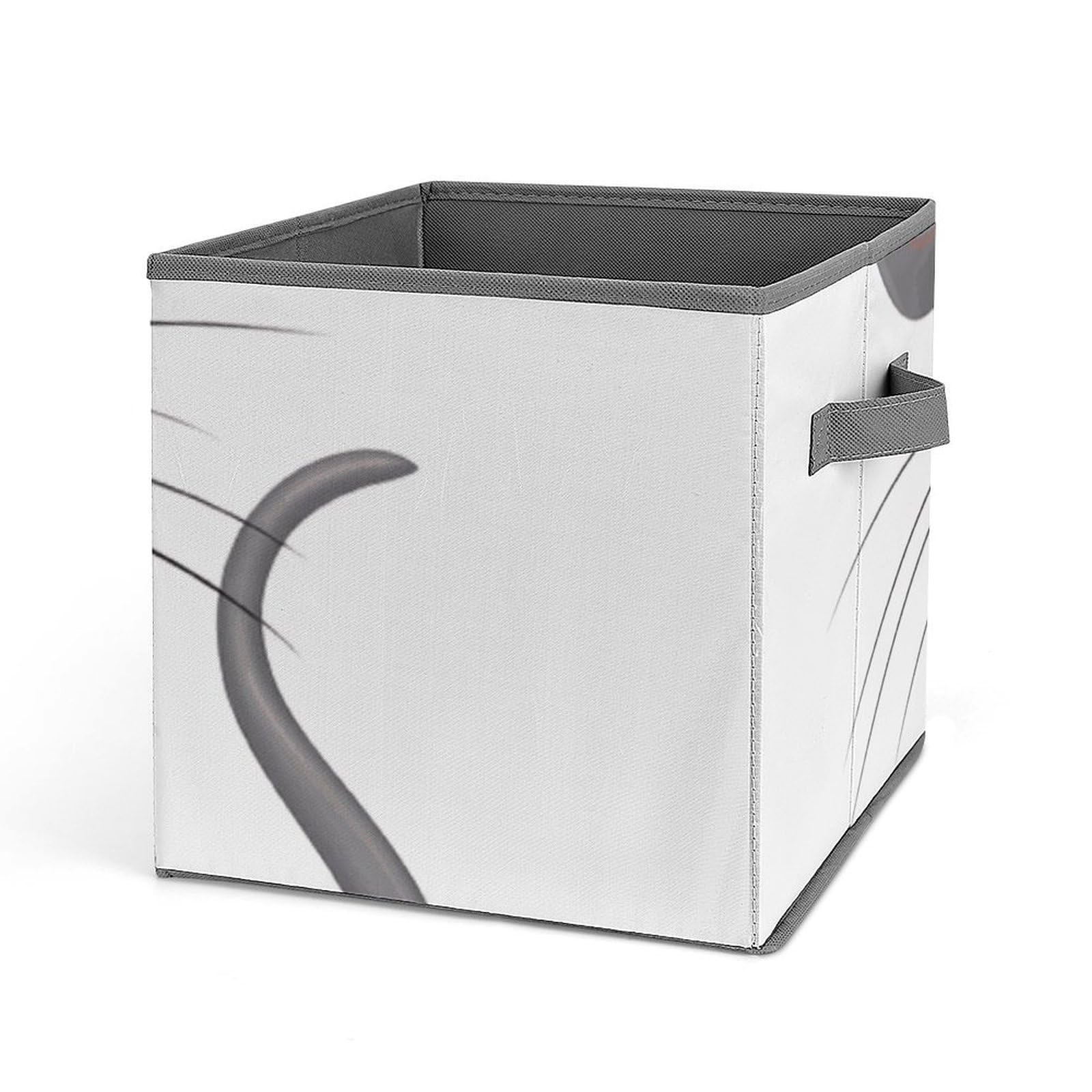 Cube de rangement pliable gris rat avec poignée ergonomique