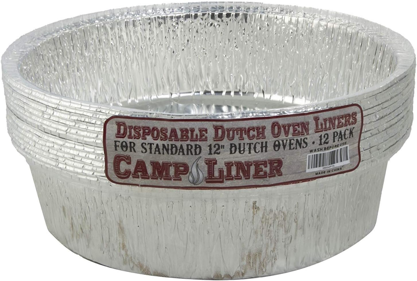 Disposable Foil Dutch Oven Liner, 12 Pack 12" 6Q liners, No more Cleaning, Seasoning your Dutch ovens. Lodge, Camp Chef.