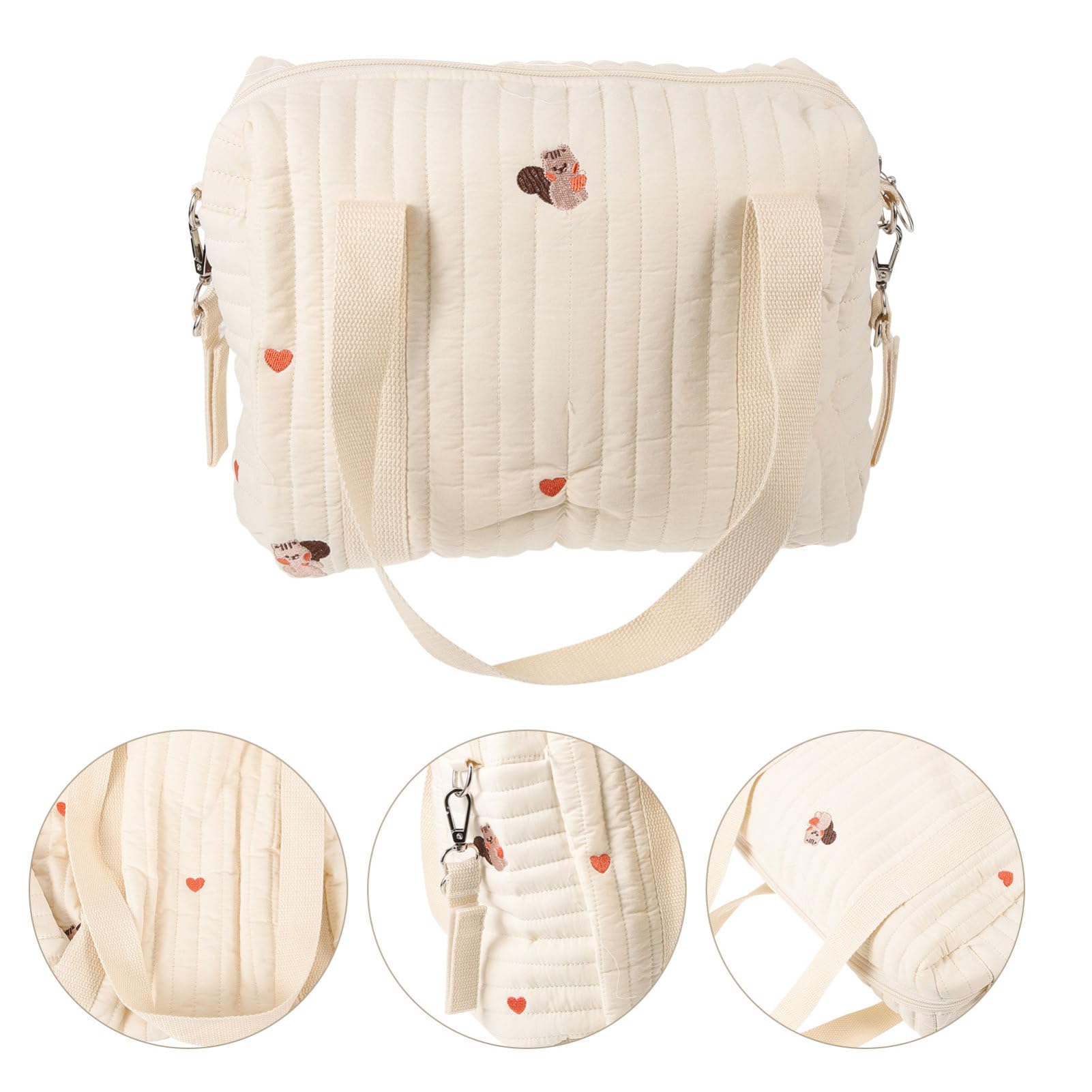 Borsa per Pannolini per Passeggino in Cotone, Comoda e Portatile, per Viaggio, Spazio per Pannolini e Uso Quotidiano