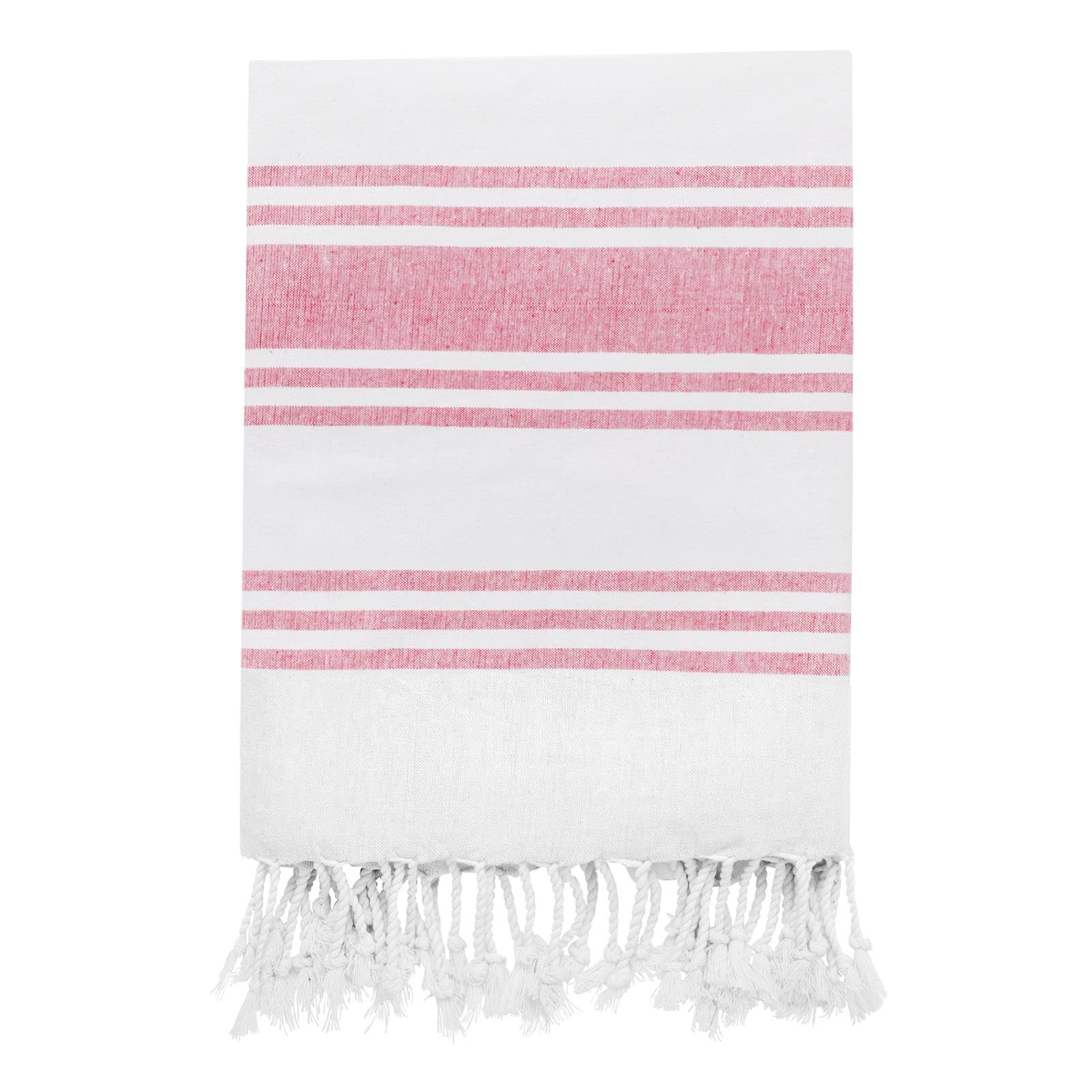 Large Hammam Beach Towel Striped Turkish Style Fouta Peshtemal Cotton, Rio Stripe Pink