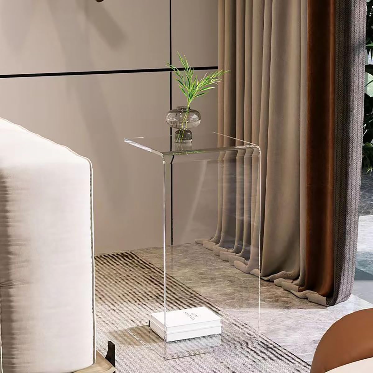 Mesa Auxiliar Acrílica Transparente,Mesa Auxiliar Forma C,Mesa Auxiliar Sofa,Mesas Auxiliares Para Salon,Mesa Auxiliar Alta,Mesa Pequeña Salon,Mesa De Centro Pequeña,Mesa Auxiliar De Estilo Moderno(Tr