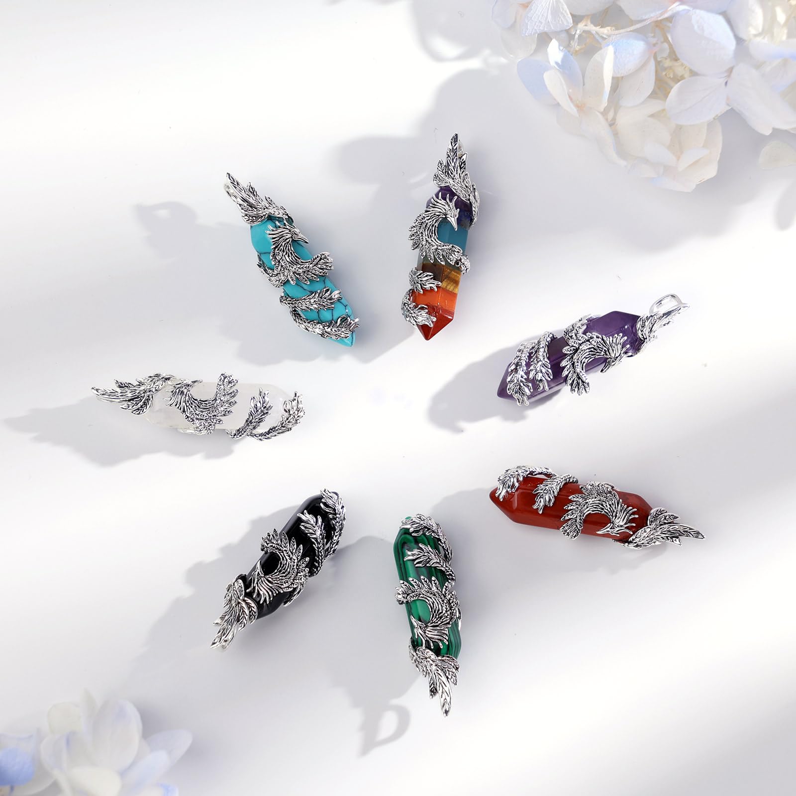 INFUSEU Collar Con Colgante Gato Cristal, Collar De Cristales Esféricos Joyería Animales Curativos De Gato Regalo De Cristal Gótico para Mujeres Niñas