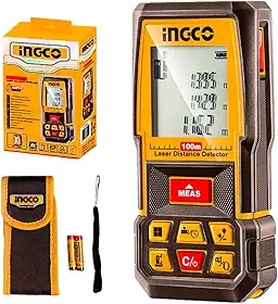 INGCO Trena a Laser 100 Metros HLDD1008 – Medição de Distância Área Volume e Altura com Precisão ±2mm e Função Pitágoras