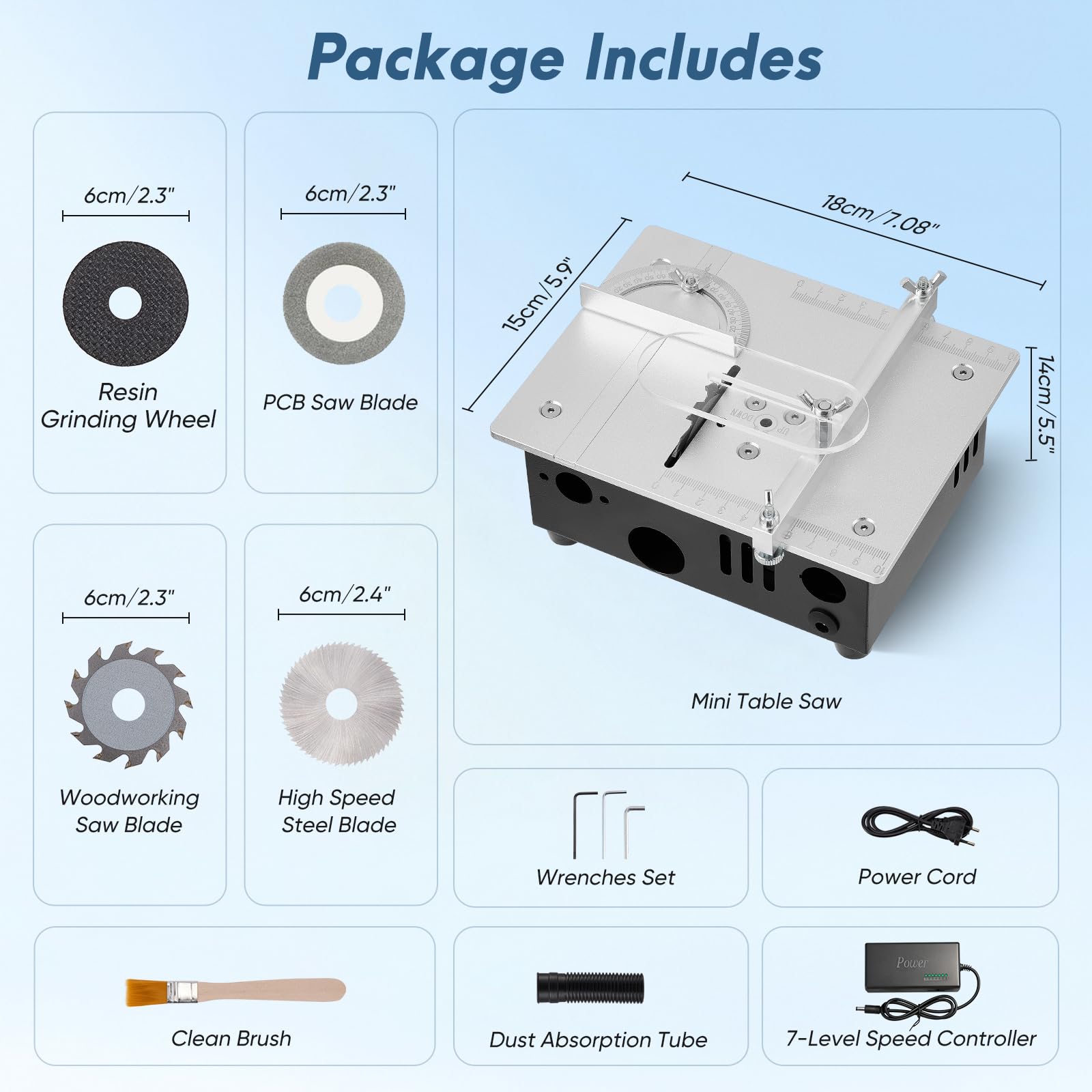 Mini sega circolare da tavolo 5000 giri/min, 100W 0.1mm-15mm Multifunzione piccola macchina da taglio, Micro tavolo Piccolo tavolo sega Lavorazione del legno modello di precisione sega
