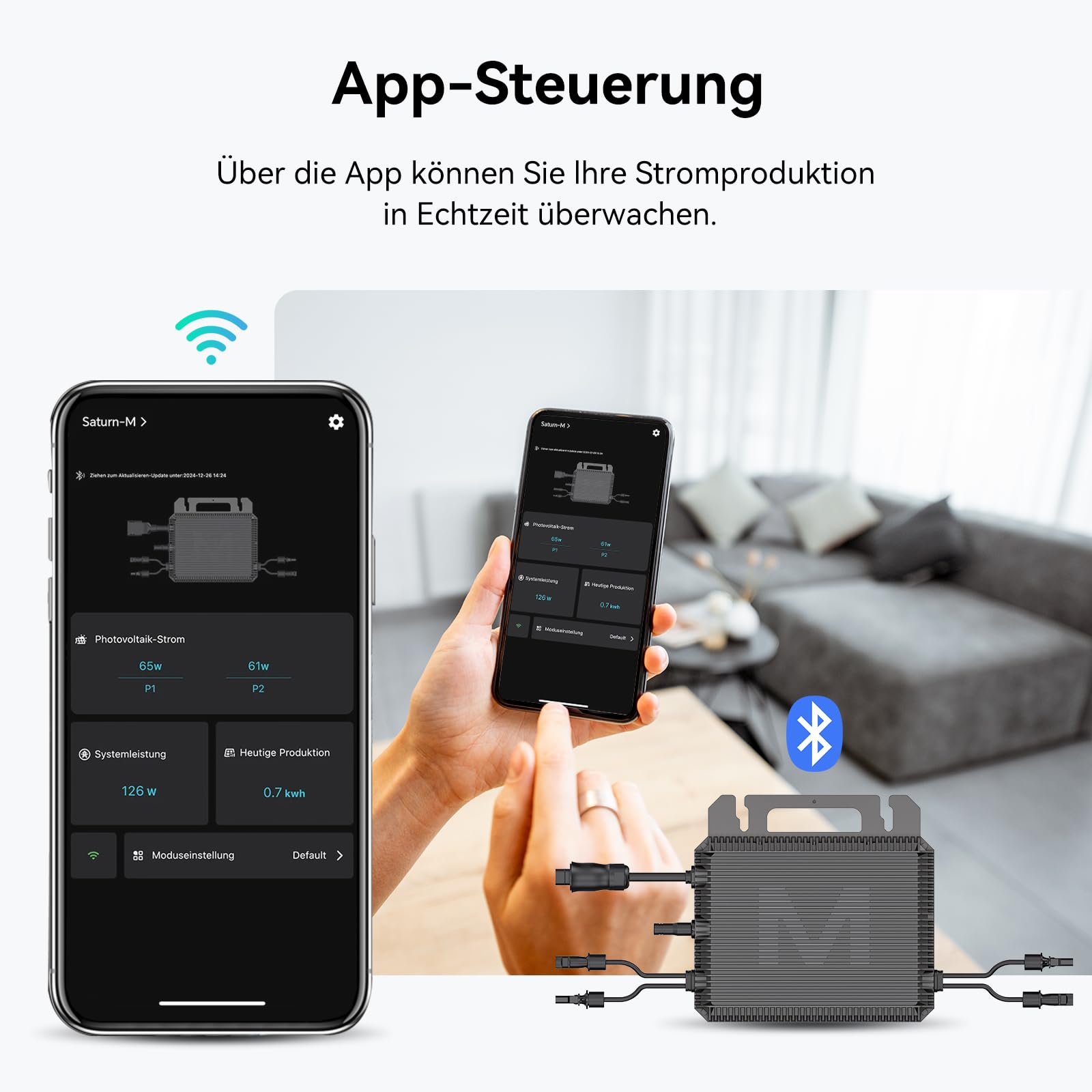 Marstek 800W Micro-Wechselrichter 0% VAT, Marstek Microinverter Inverter Solar Inverter MPPT App Steuerung Plug & Play Balkonkraftwerk, IP67 Wasserdicht für Mini-PV, -40-60℃