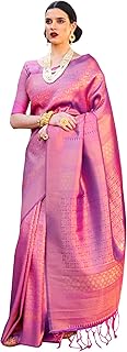 Women Kanchipuram Silk Blend Saree With Blouse Piece
