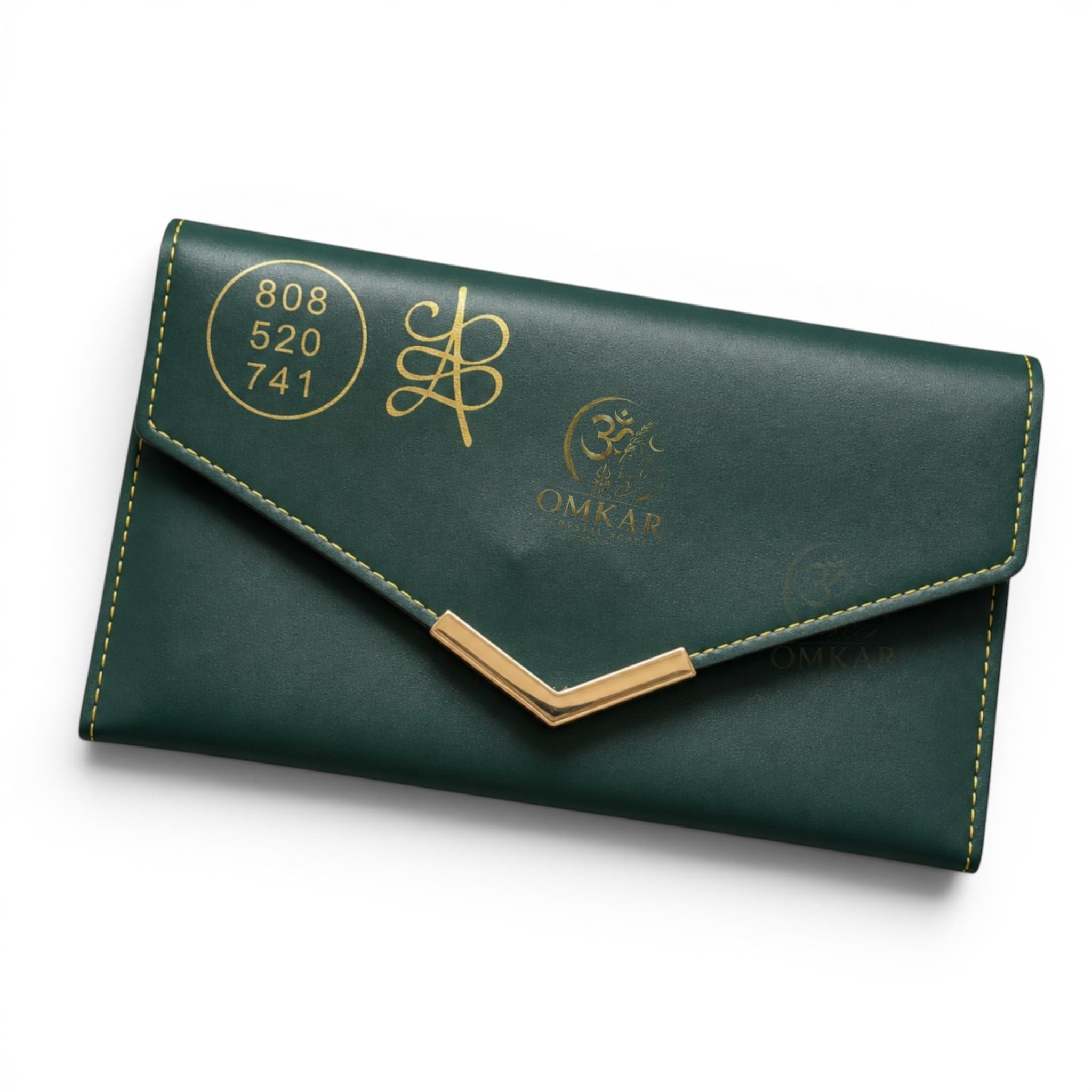 Emerald Green Lucky Wallet for Women | Feng Shui Faux Leather Purse-image-34