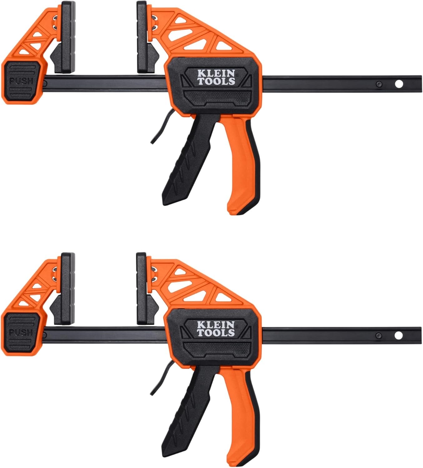 Klein Tools 47550 Bar Clamp, Speed-Klamp 6-Inch, Clamp / Spreader 2-Pack, 150-Pound Clamping Force, One-Handed-Operation for Woodworking and Metal Projects