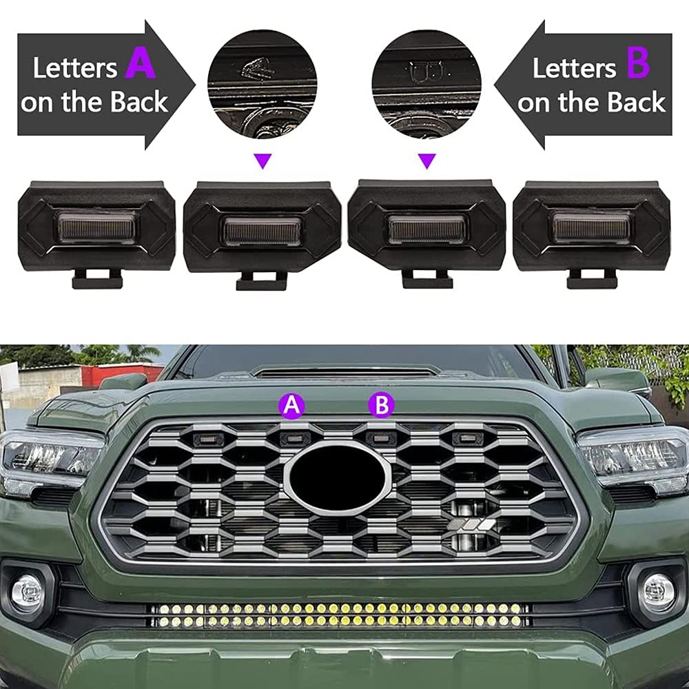 Amazon | Wresetly 4個のLEDフロントグリルライト、 Off Road Sport
