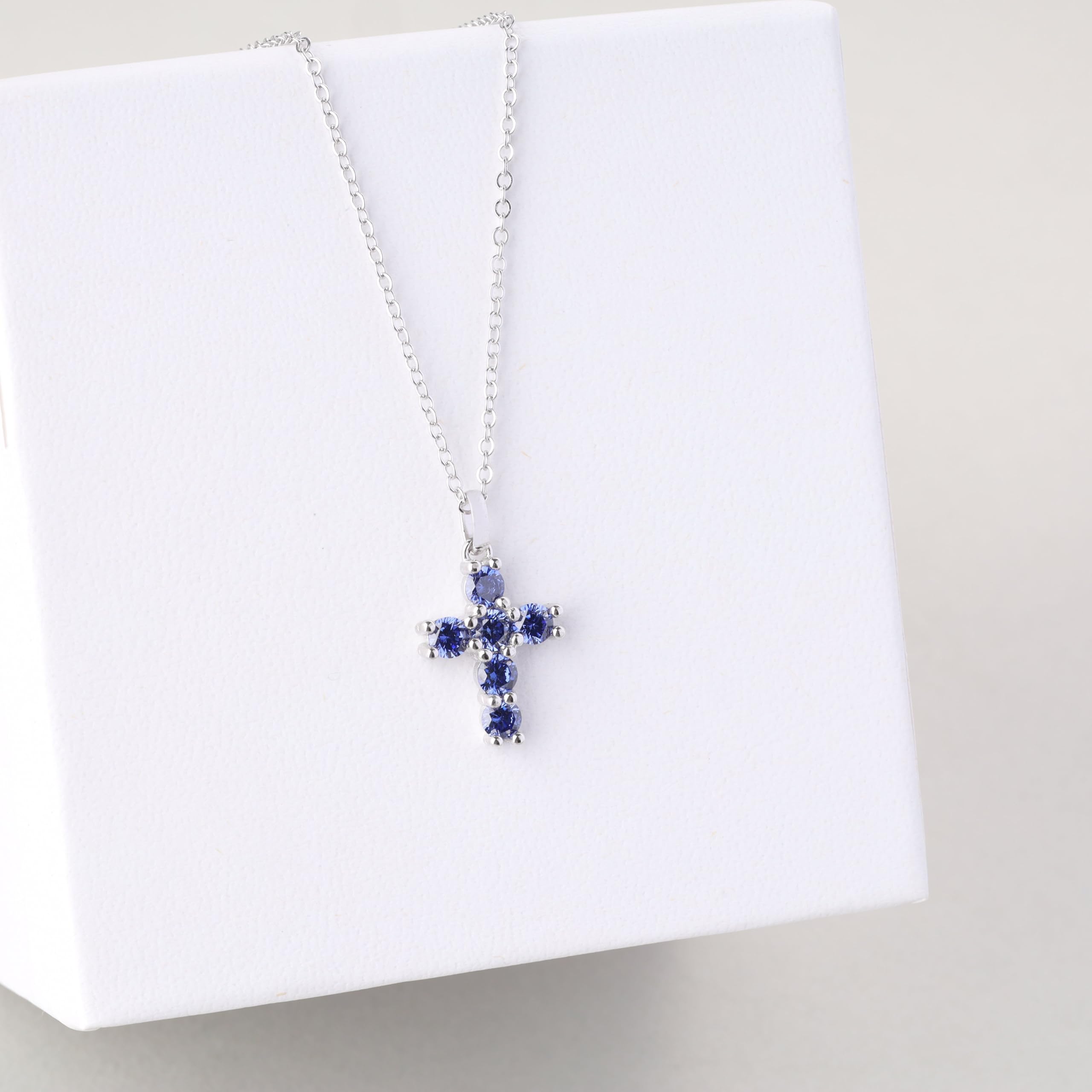 GAVU Collier Argent 925 Femme, Croix Chrétienne Femme, Collier Confirmation, Pendentif Zircone Cubique