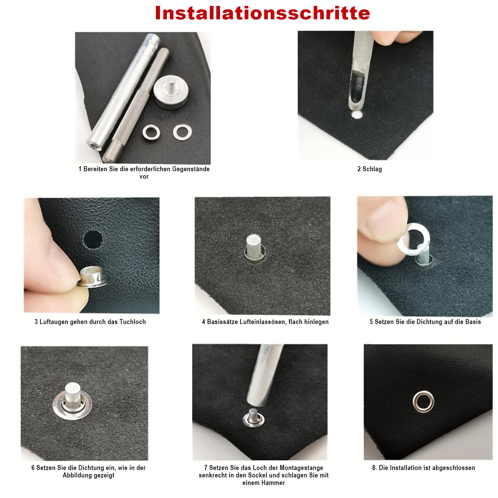 700 stuks ogen 5 mm oogtang installatiegereedschap 12 kleuren voor dekzeilen, schoenen, kleding, tassen, doe-het-zelf