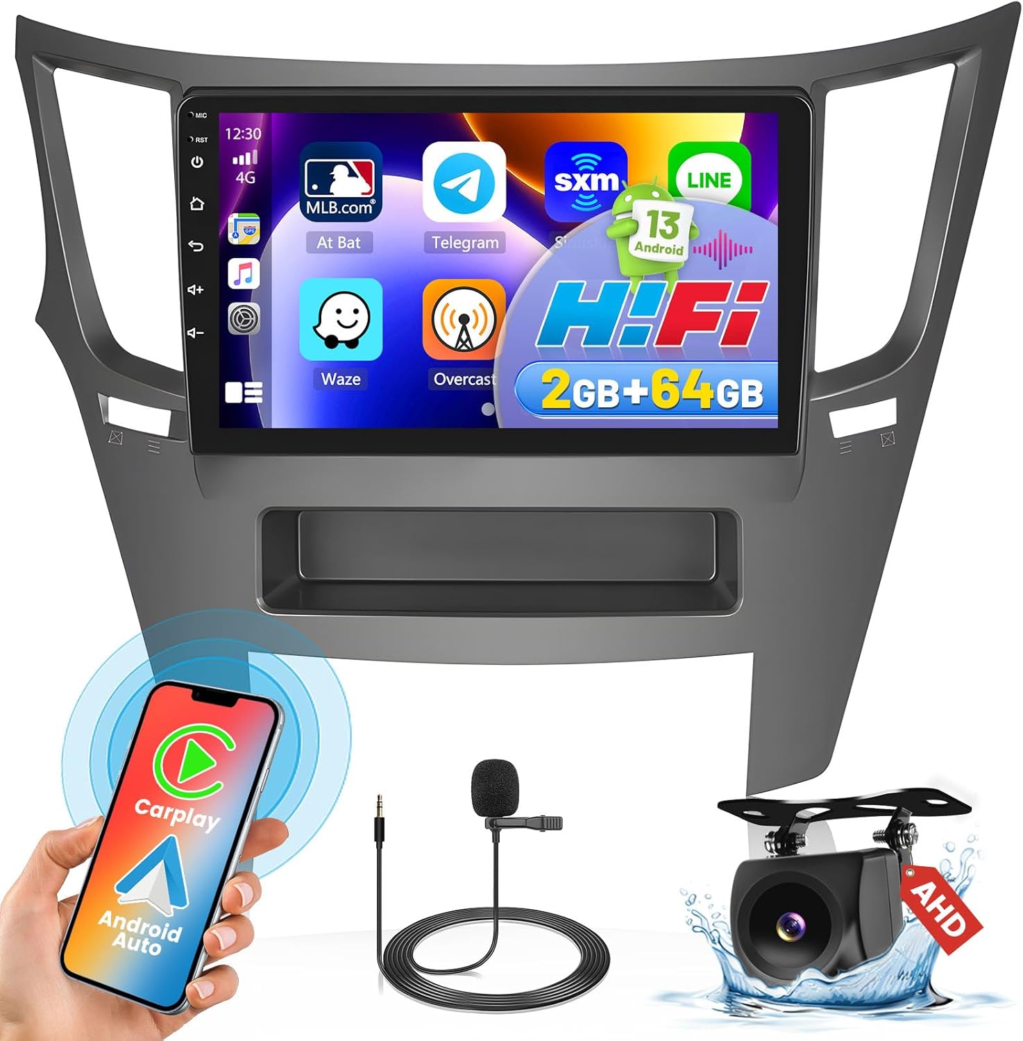 Hikity Autoradio Radio Android 13 Para Peugeot 406 1999-2004 - Pantalla 9 Pulgadas, CarPlay, Android Auto, Cámara Trasera Gps Wifi Bluetooth