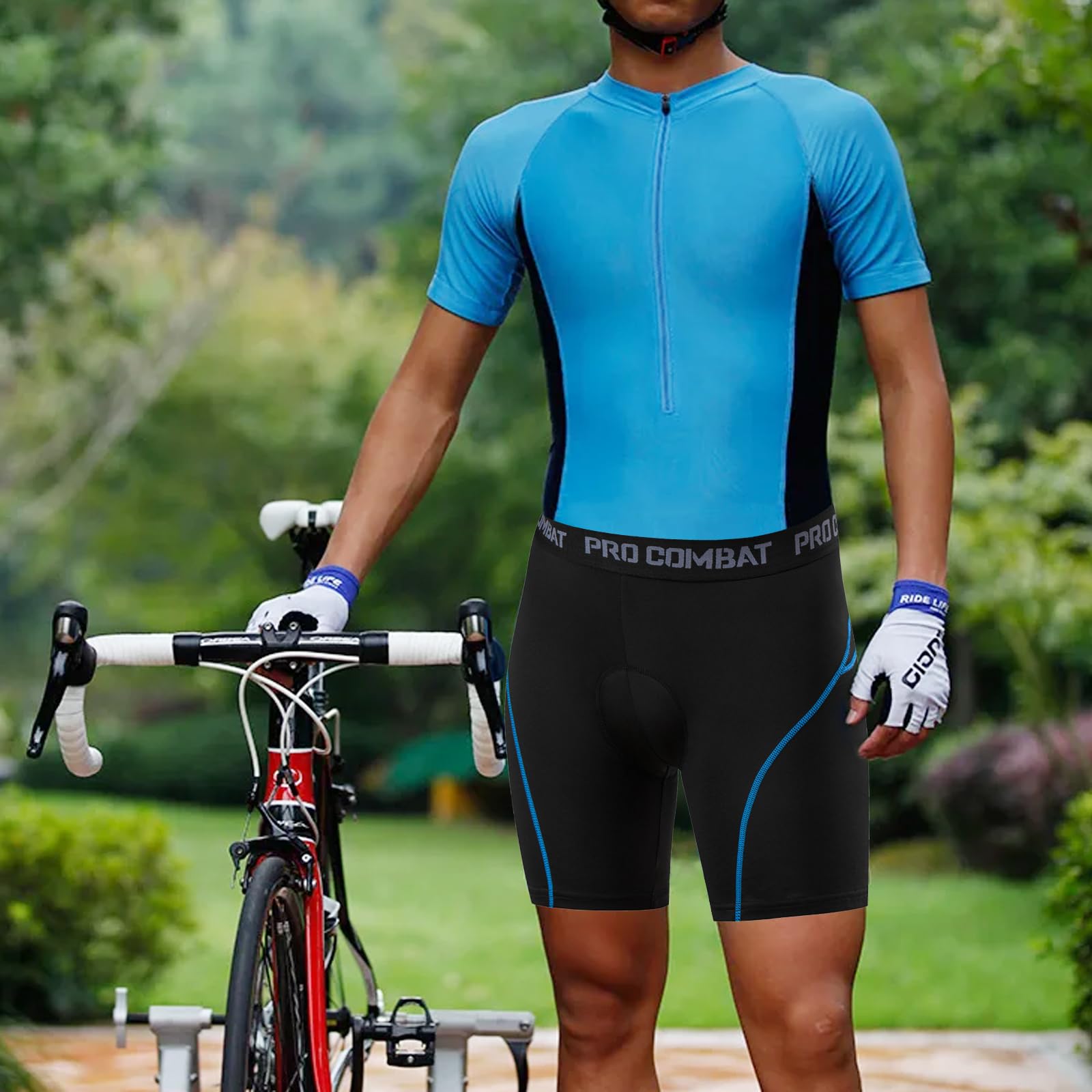 BDSHUNBF Culotte Ciclismo Hombre - Pantalón Corto Acolchado 3D para MTB y Bicicleta, Cómodo y Transpirable