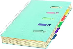 5 Subject College Ruled Spiral Notebook with Dividers