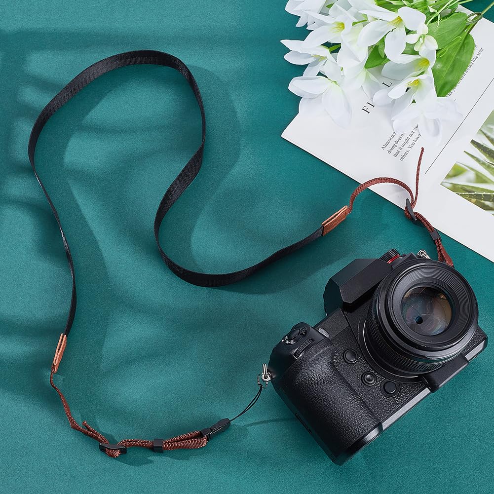 WADORN Cinghie da Collo per Fotocamera, Tracolla per Fotocamera Regolabile da 134.2 cm Tracolla per Fotocamera DSLR A Sgancio Rapido per N Cinghia per Cordino per Fotocamera per Fotocamera, Nero